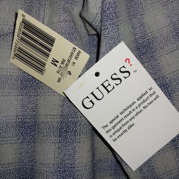 NWT Mens GUESS Plaid Long Sleeve Button Shirt M - Picture 3 of 5